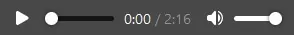 A close up of an audio player timestamp, reading "0:00 / 2."