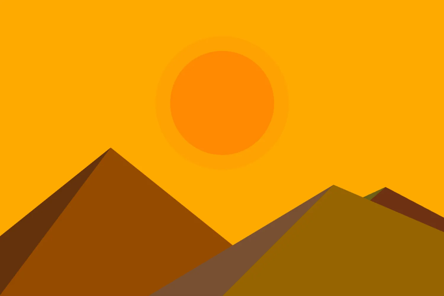 A preview of the sunrise animation created in the Conditionals and Interactivity tutorial.