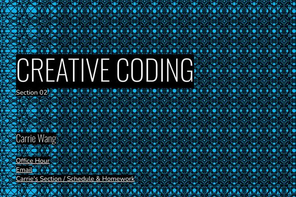 Cover photo with text 'Creative Coding'