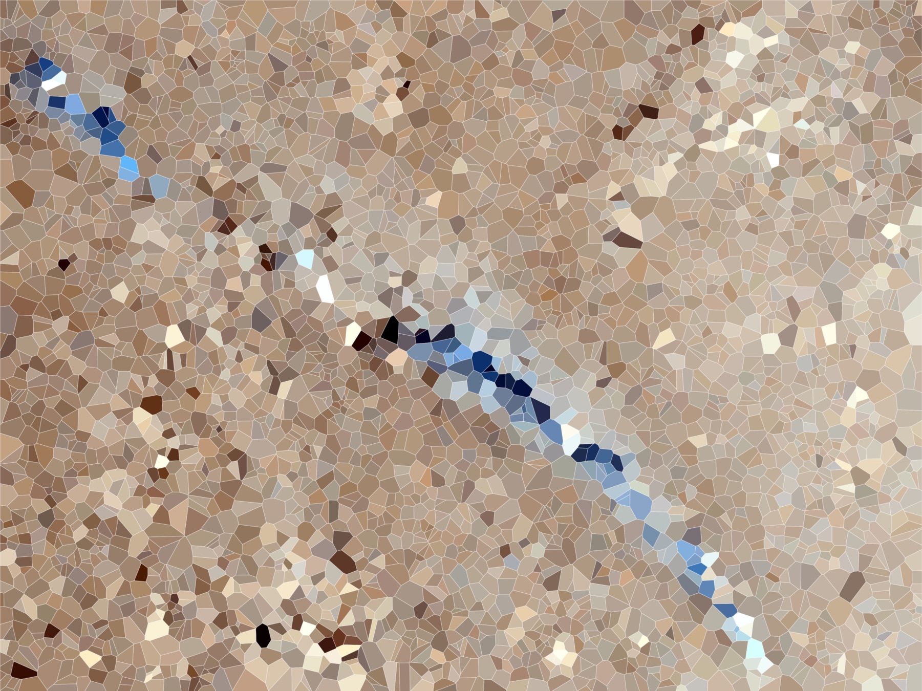 geometrical and fragmented shape with the color of blue and brown.