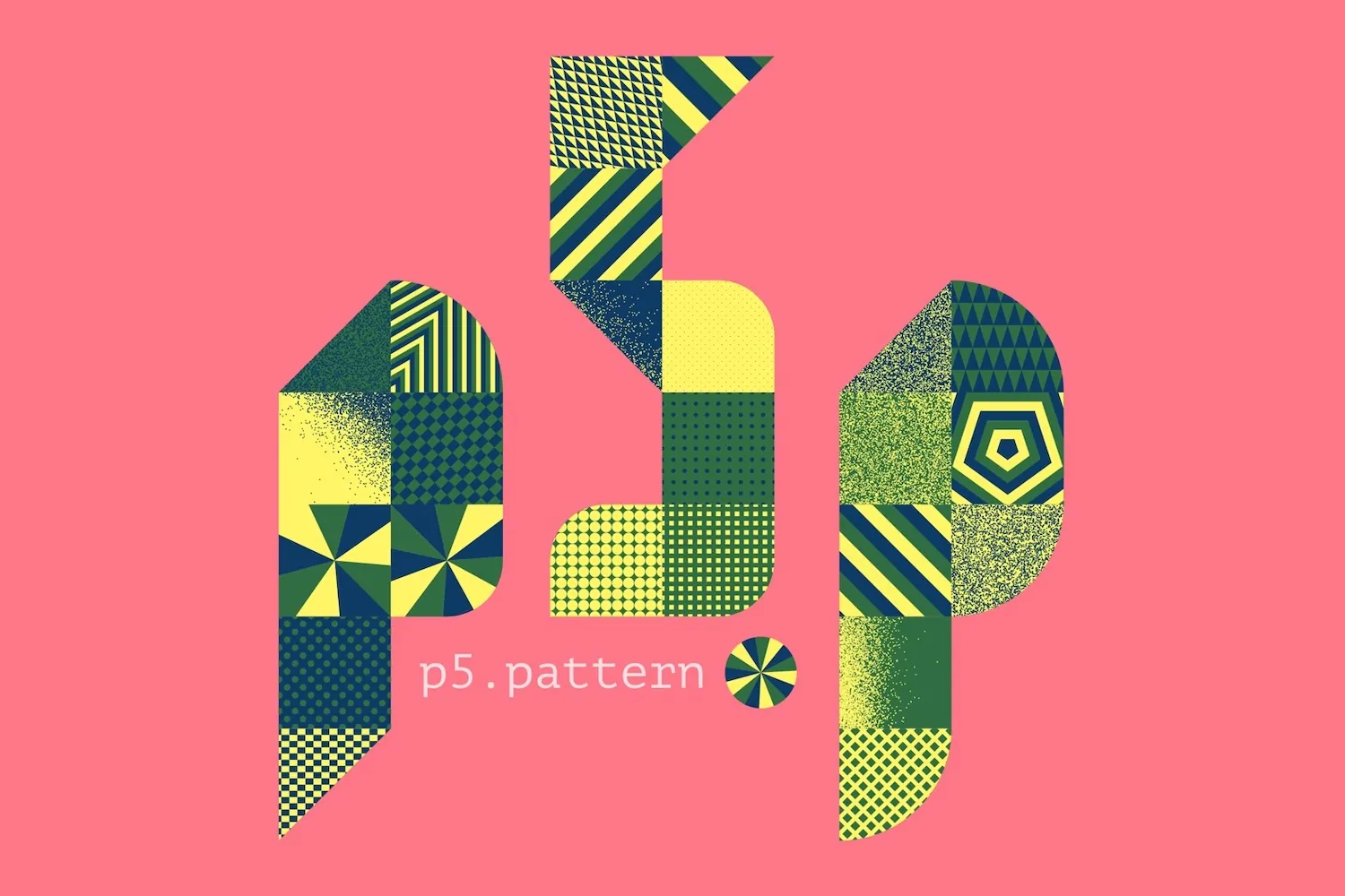 The text 'p5.p' fileld with a checkerboard of different patterns