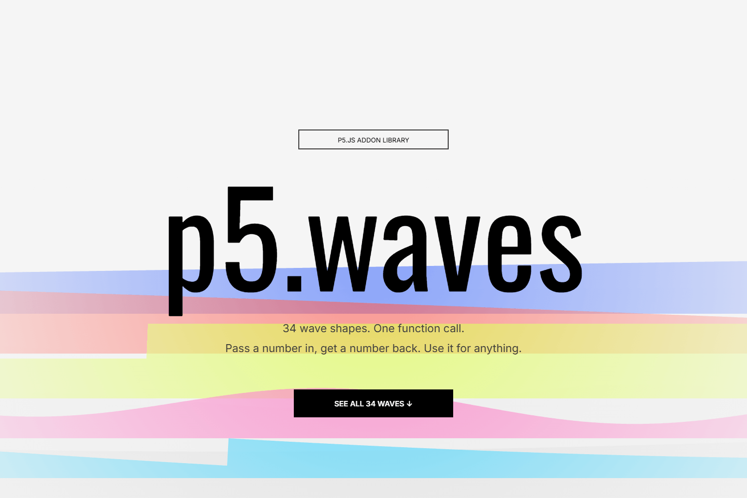 Wave-based generative artwork created with the p5.waves library