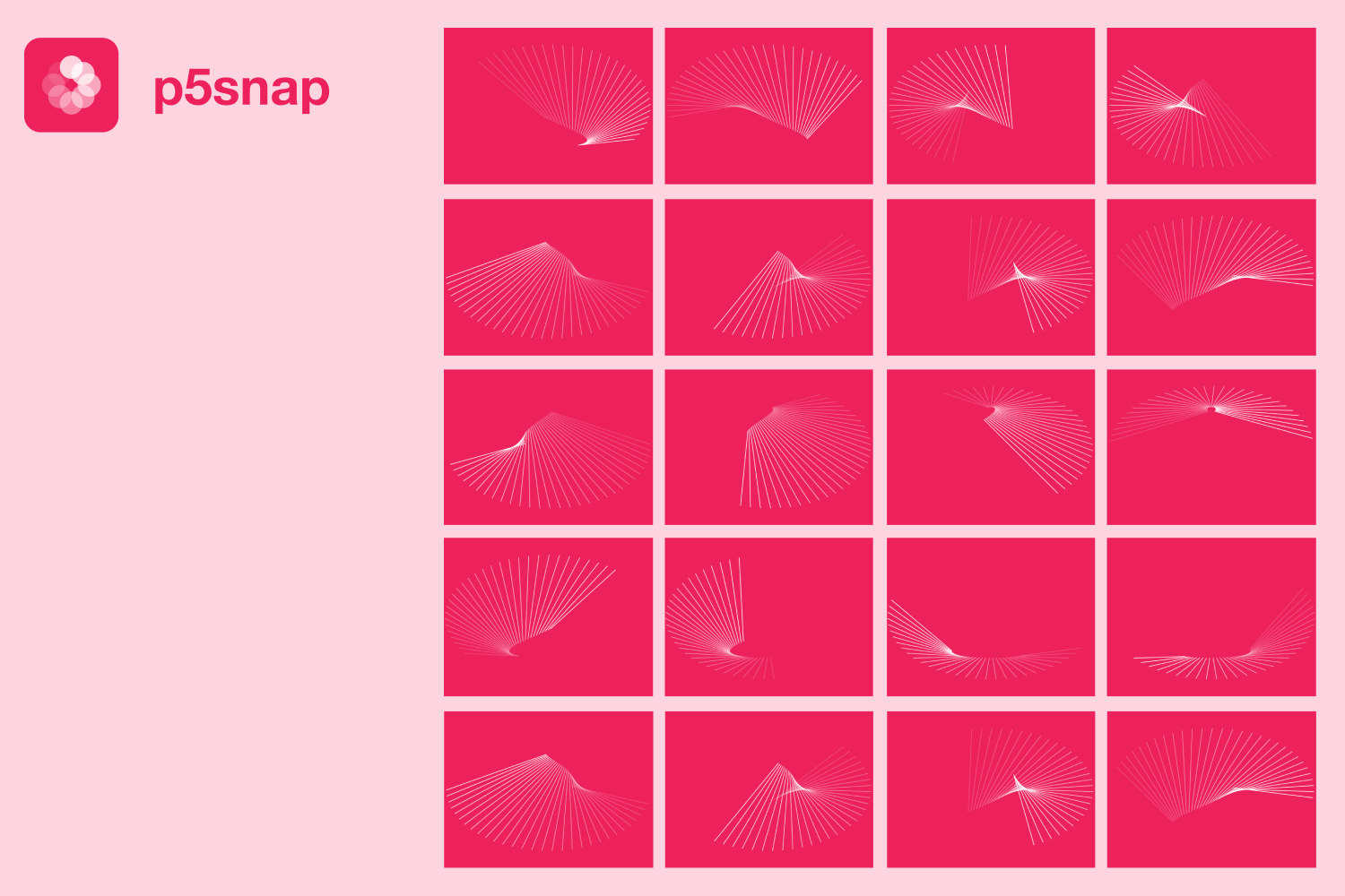 An image of text that says "p5snap" next to a grid of frames from an animated sketch