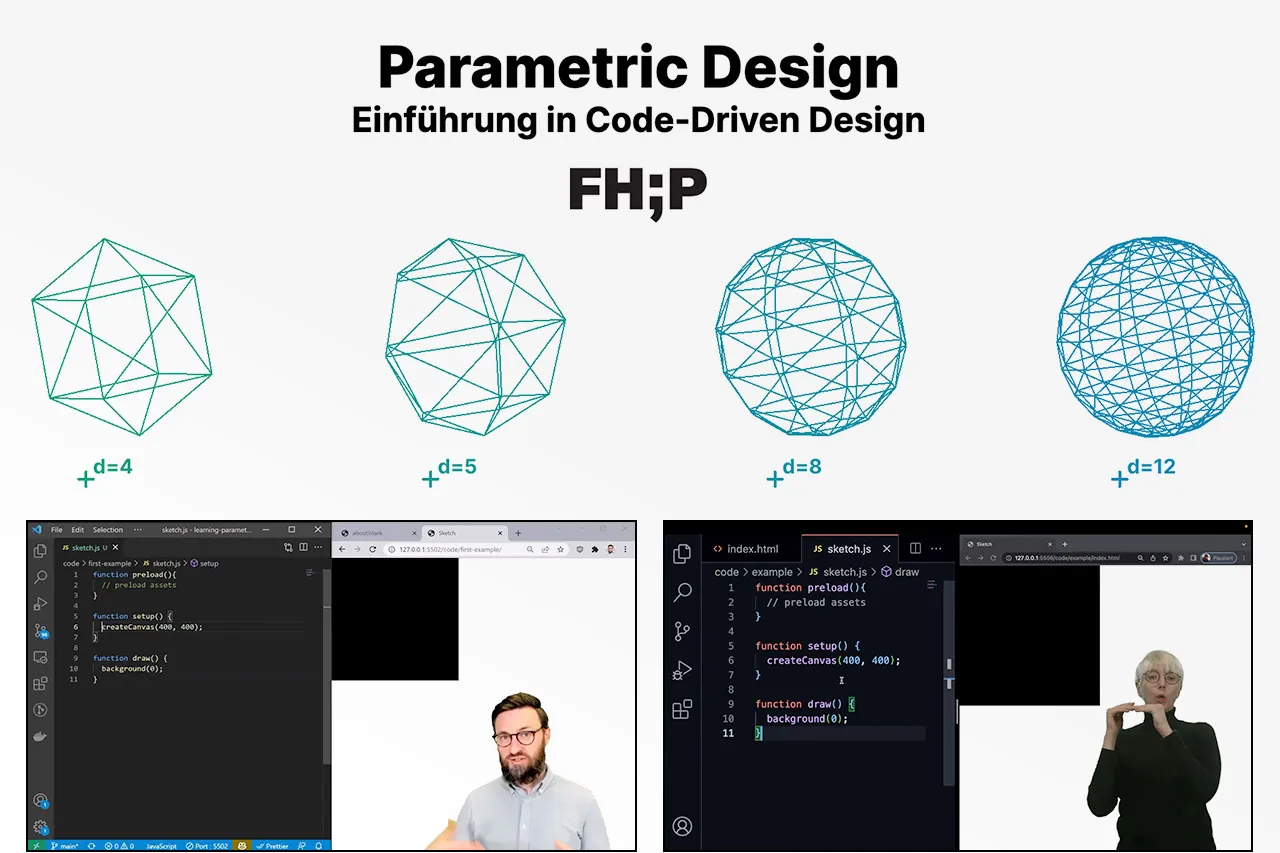 Screenshot der Parametric Design Webseite