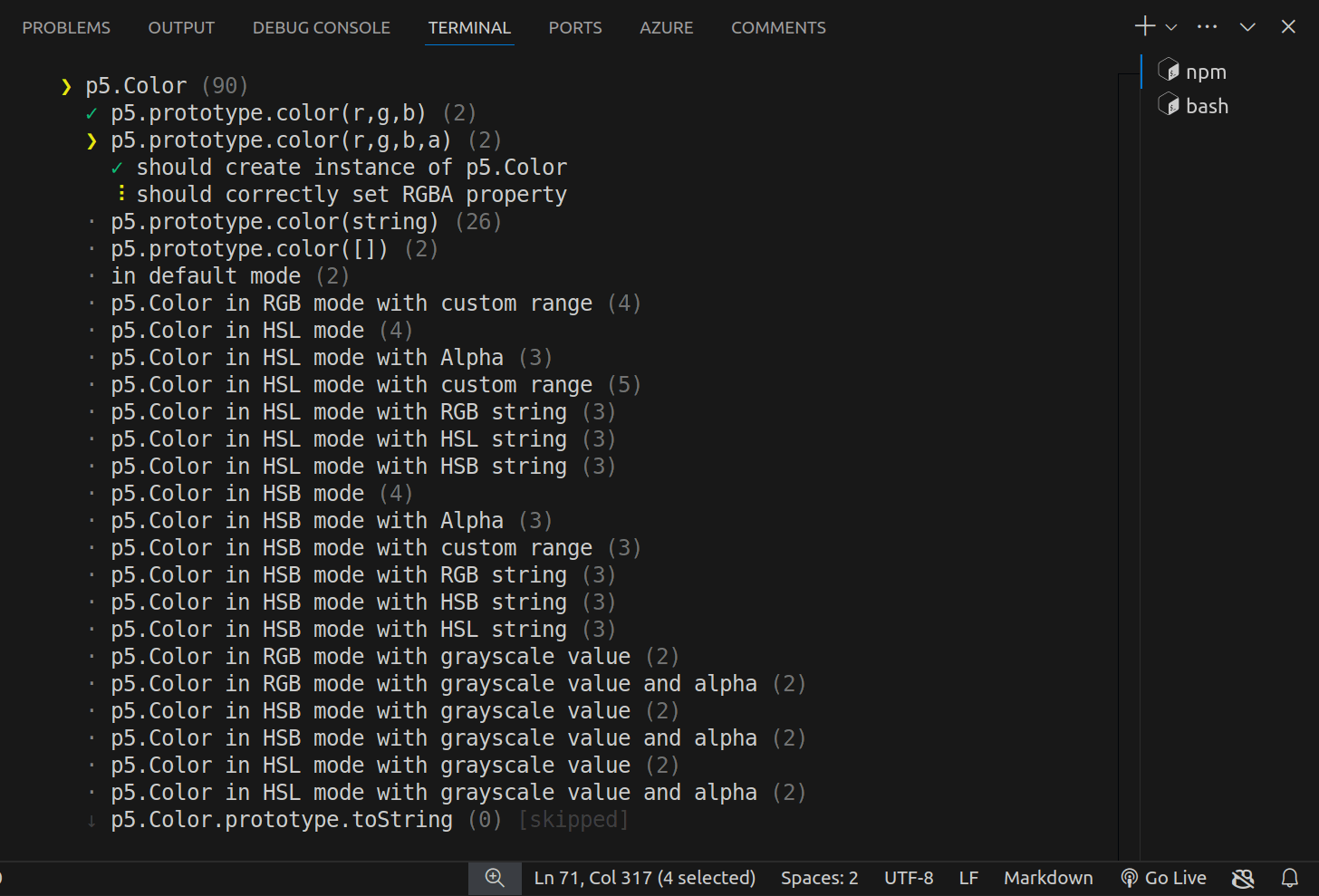 Terminal test
