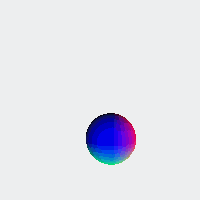 A sphere moving around with previous copies of itself going off to infinity behind it